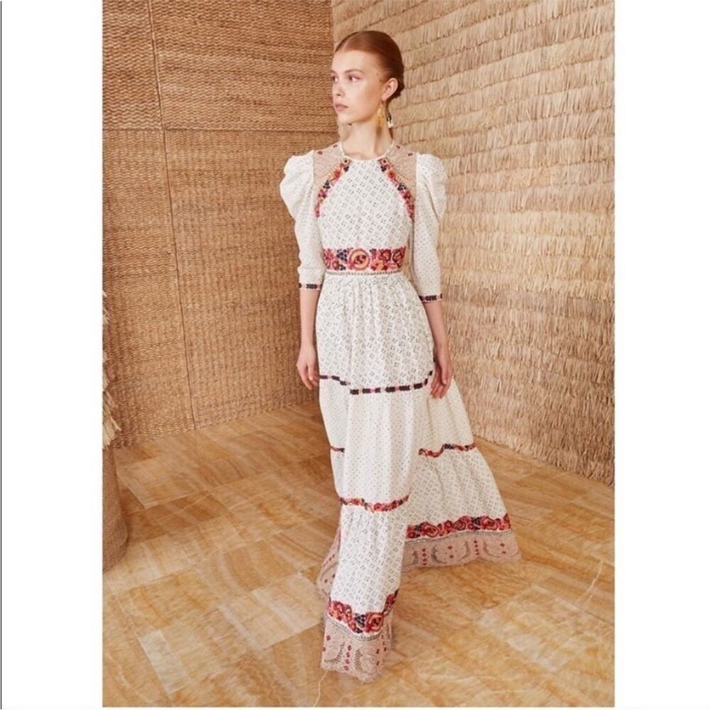 Ulla Johnson Salma Open-back Embroidered Macrame Dress maxi gown - Picture 14 of 15